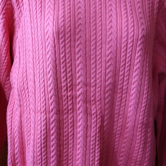Wainscott VTG Pink Cable Knit Turtle Neck Pullover Sweater Large - Picture 4 of 13